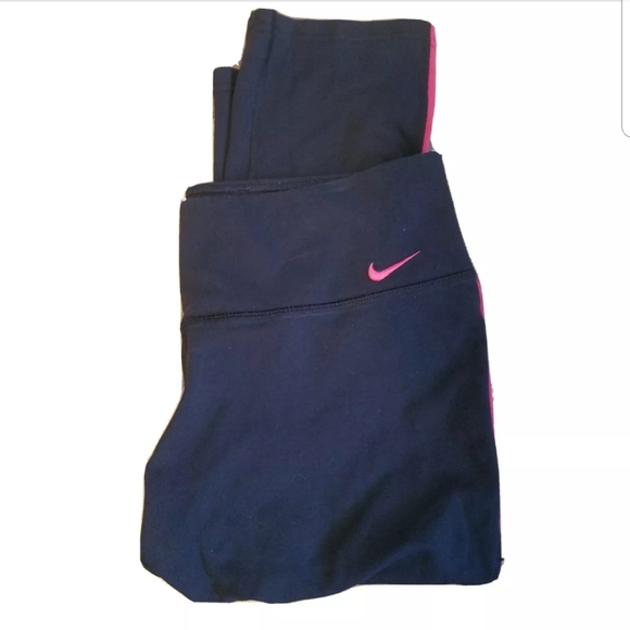 Nike Pants - Nike Leggings Womens Medium Capri Dri-Fit Pull On Running Black Tub1